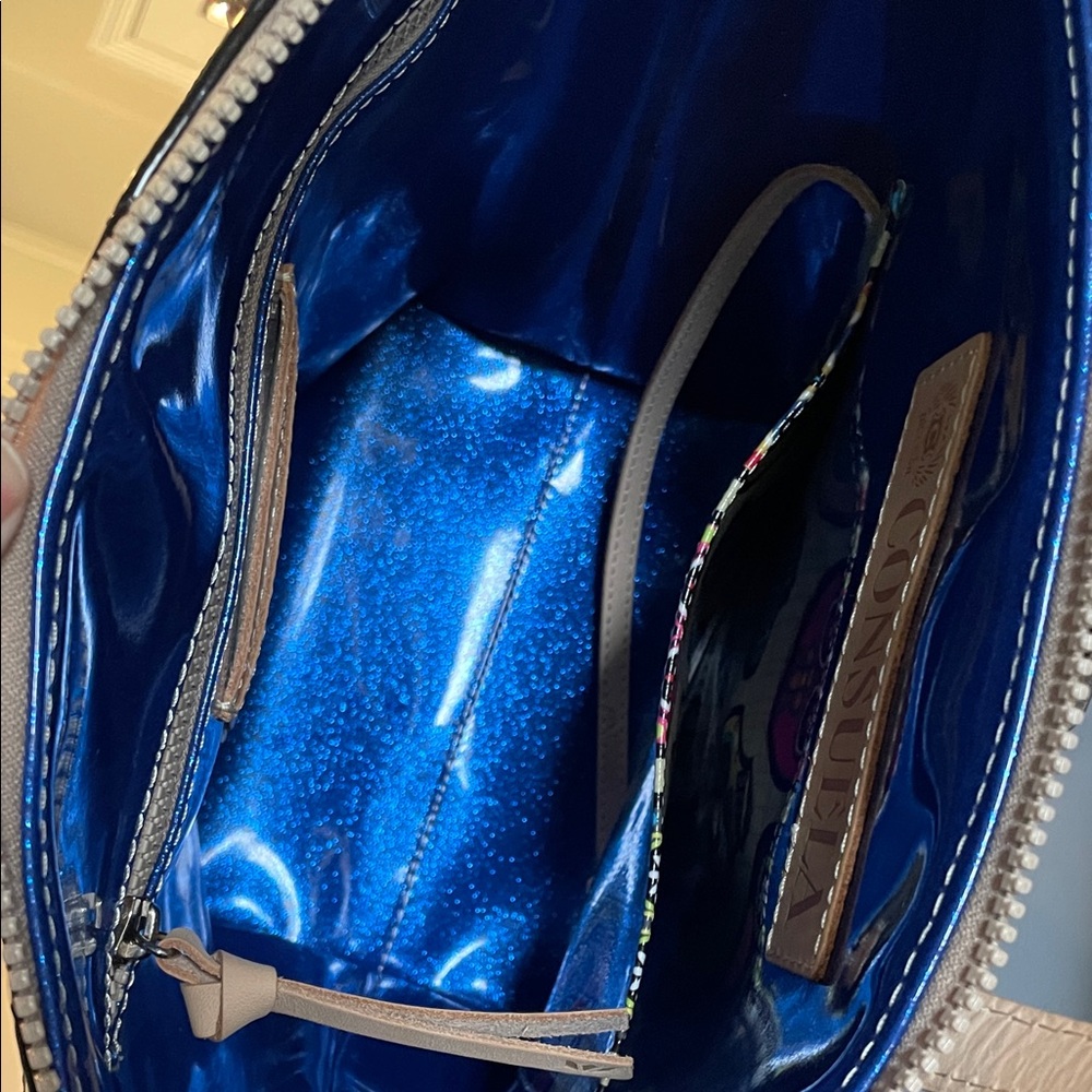 Consuela Black Patent Tote with Tan Accents - Picture 5 of 5
